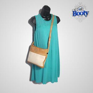 Xhilaration Linen Blend Sleeveless Pullover Dress With Crochet Top Size: M